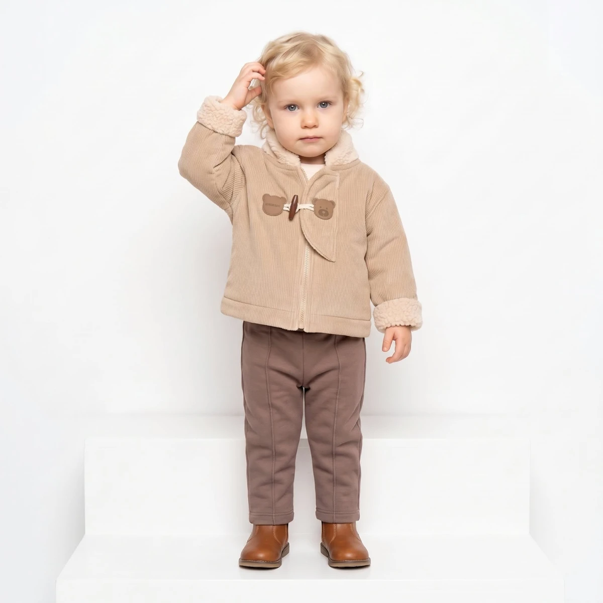FİTİLLİ KADİFE 3 LÜ ERKEK BEBE TAKIM 2726
