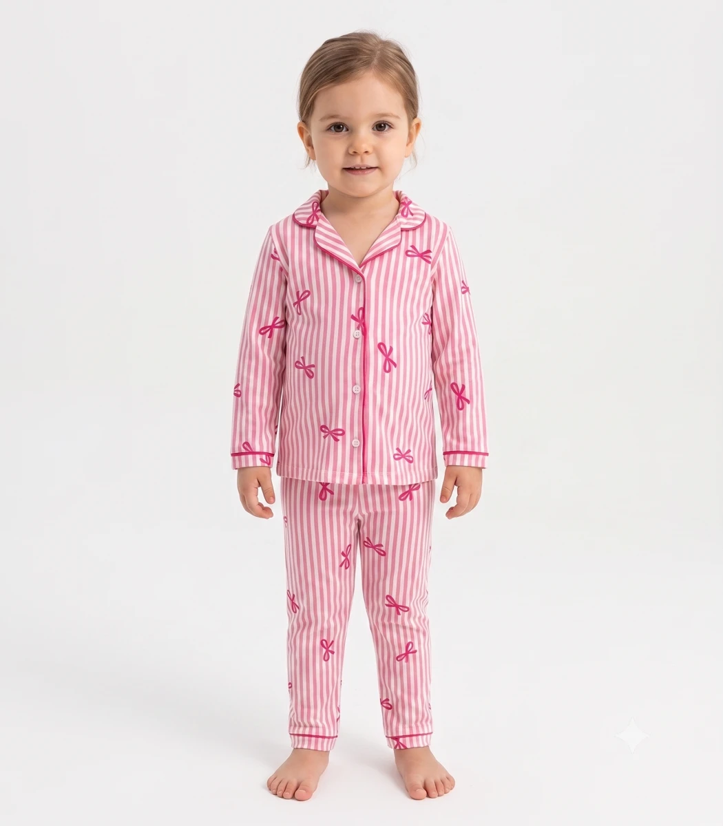 FİYONK BASKILI KIZ BEBE PİJAMA TAKIMI 1141