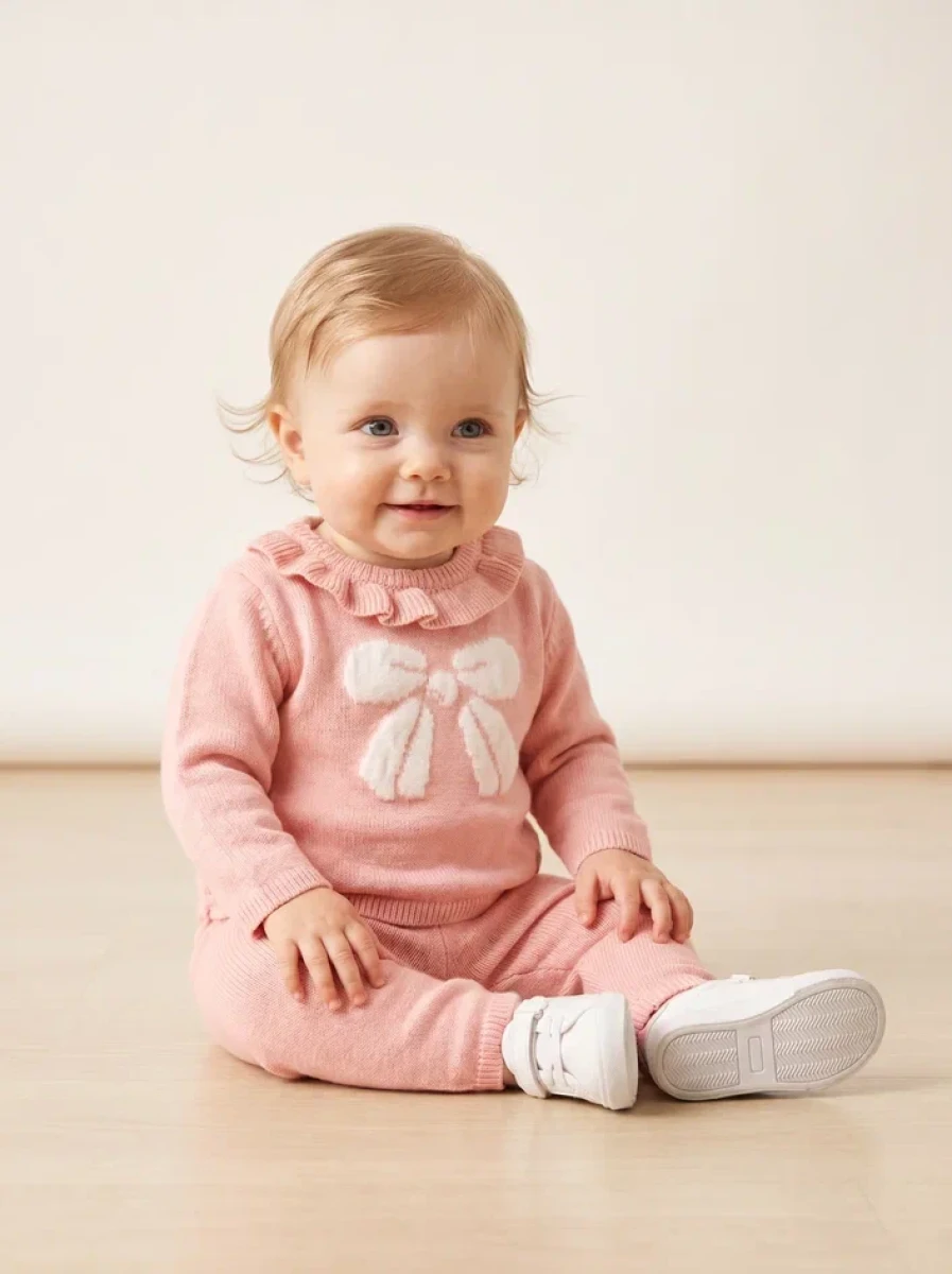 FİYONK DESENLİ TRİKO BEBE TAKIM 6439