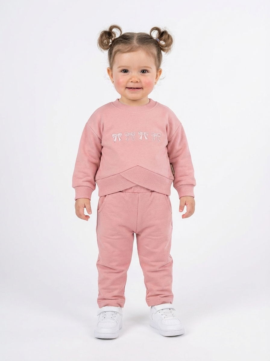 FİYONK NAKIŞLI 2'Lİ KIZ BEBE TAKIM 2019