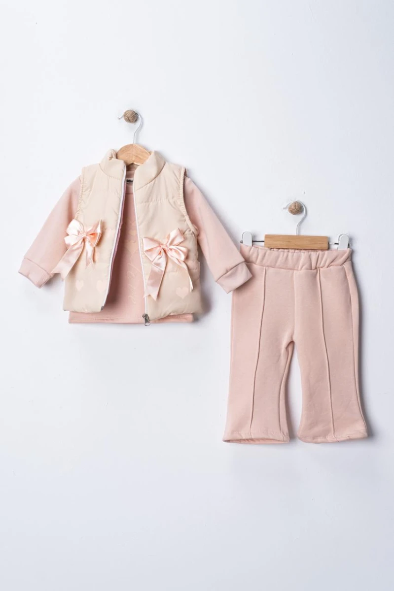 FİYONK YELEKLİ 3 İP KIZ BEBE TAKIM 26250