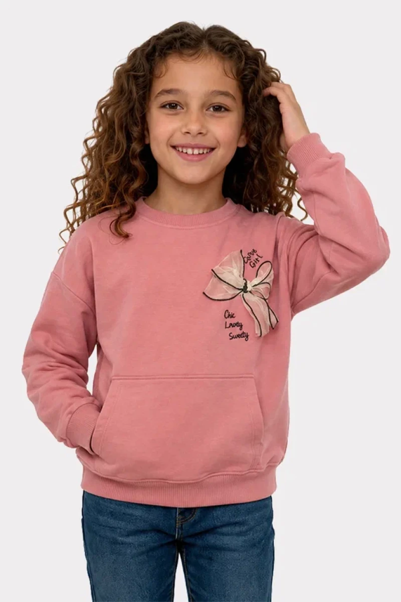 FİYONKLU 2 İP KIZ ÇOCUK SWEAT R26745