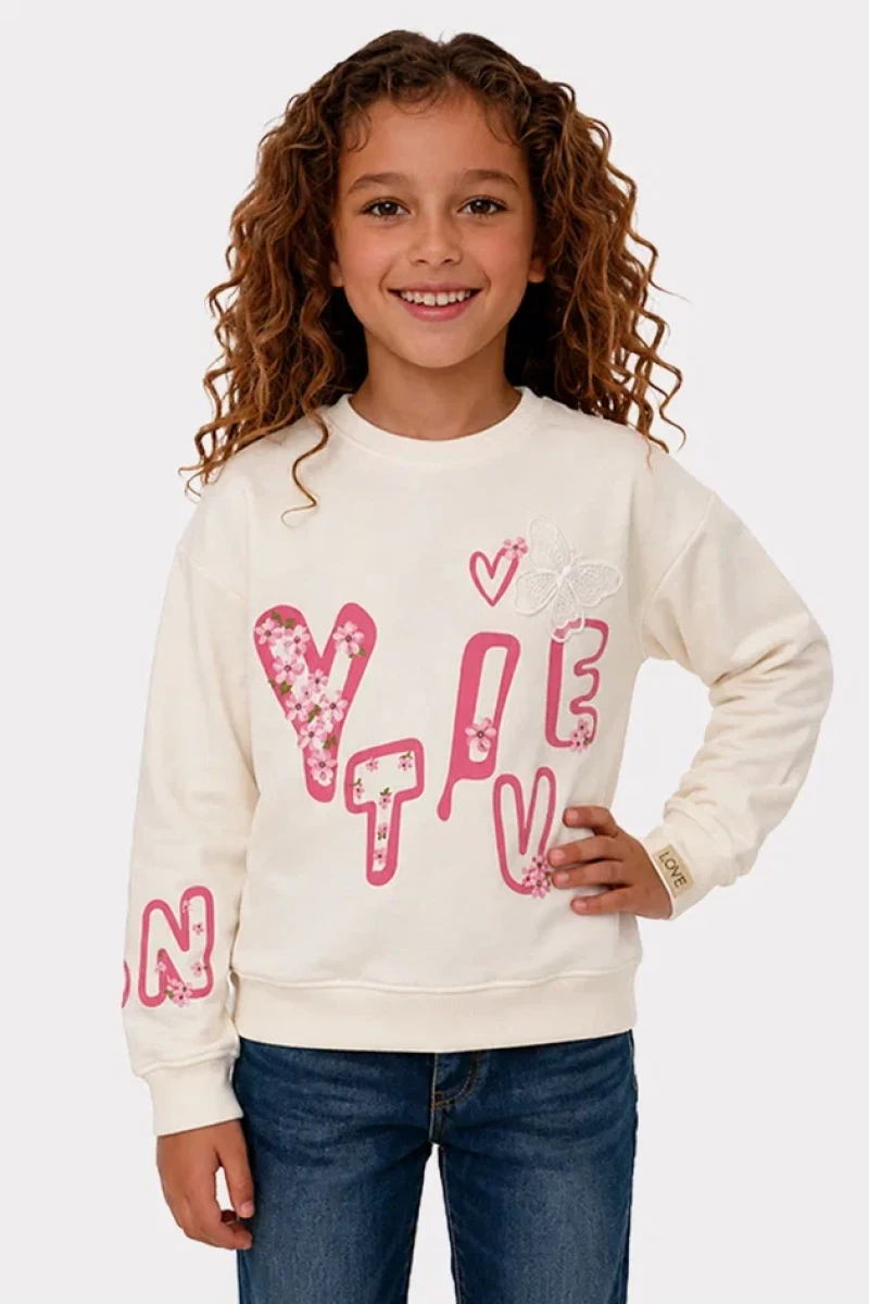 FLOWER 2 İP KIZ ÇOCUK SWEAT R26749