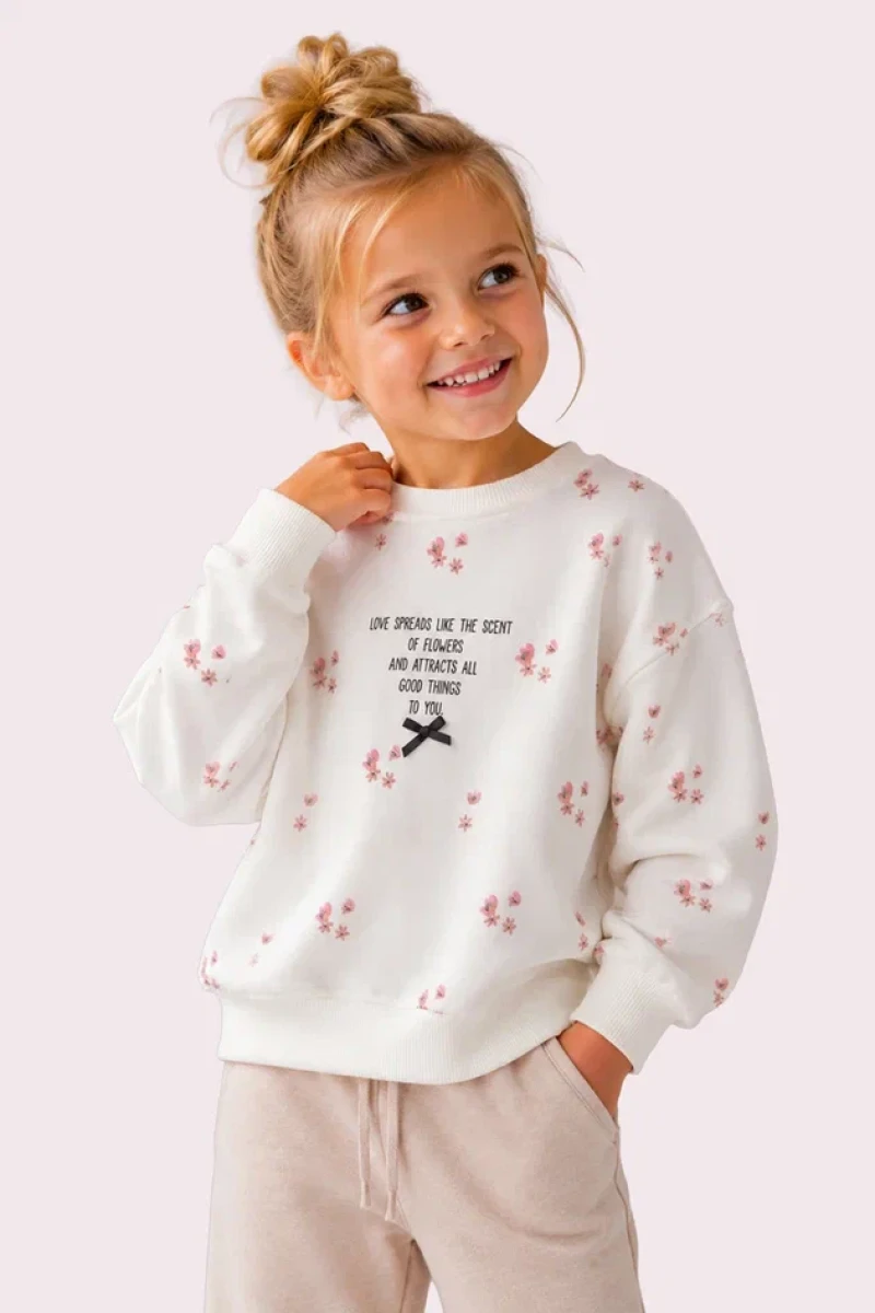 FLOWER 3 İP KIZ ÇOCUK SWEAT R26655