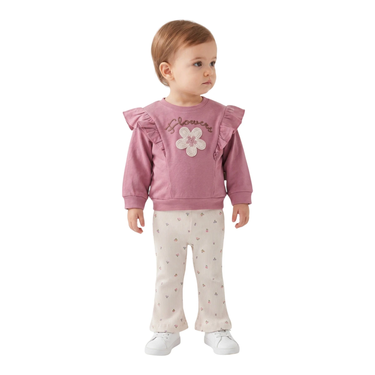 FLOWERS FİTİLLİ 2 Lİ KIZ BEBE TAKIM 1806
