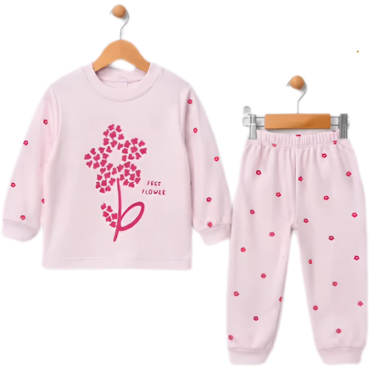 FREE FLOWER PAMUKLU 2 Lİ BEBE PİJAMA TAKIM  5646