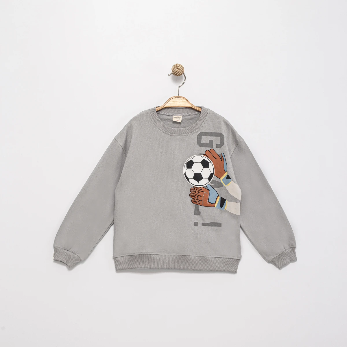 FUTBOL TOPU APLİKELİ 2 İP ERKEK ÇOCUK SWEAT 0360-3