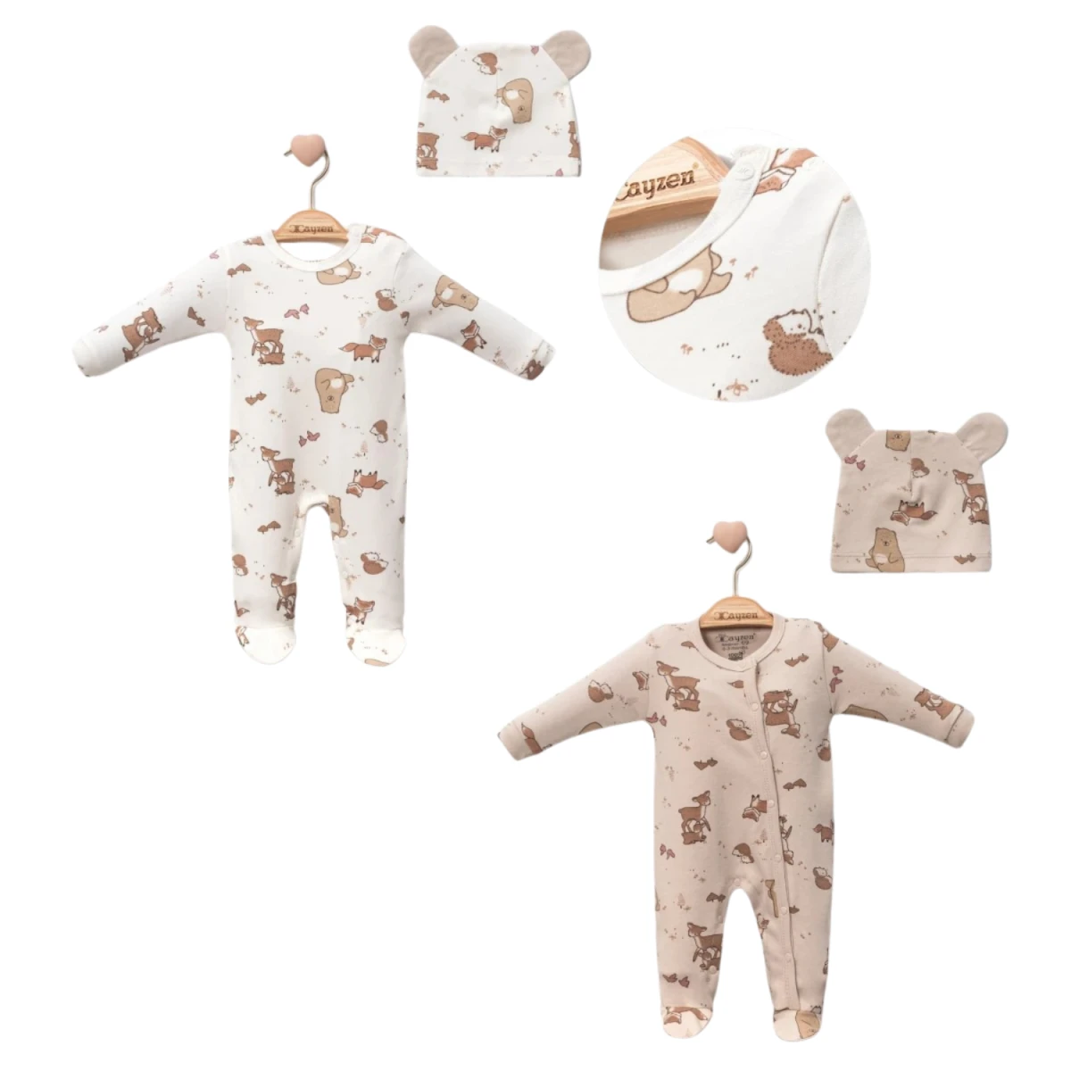 GEYİK DESENLİ ERKEK BEBE 2 Lİ TULUM 1060