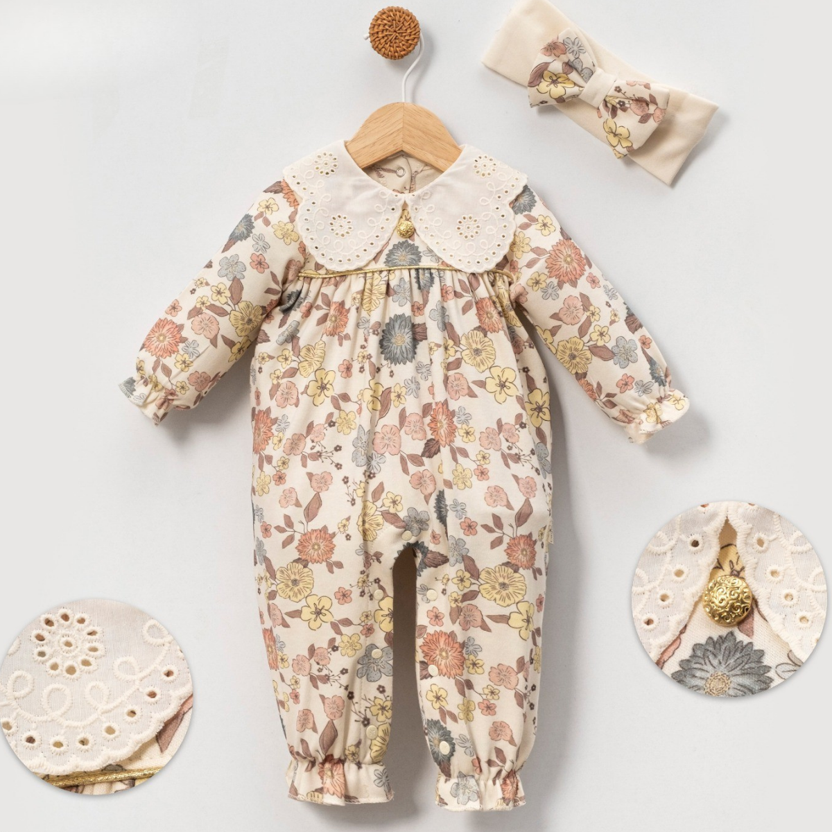 GOLD SERİSİ DÜĞMELİ BEBE TULUM 1094