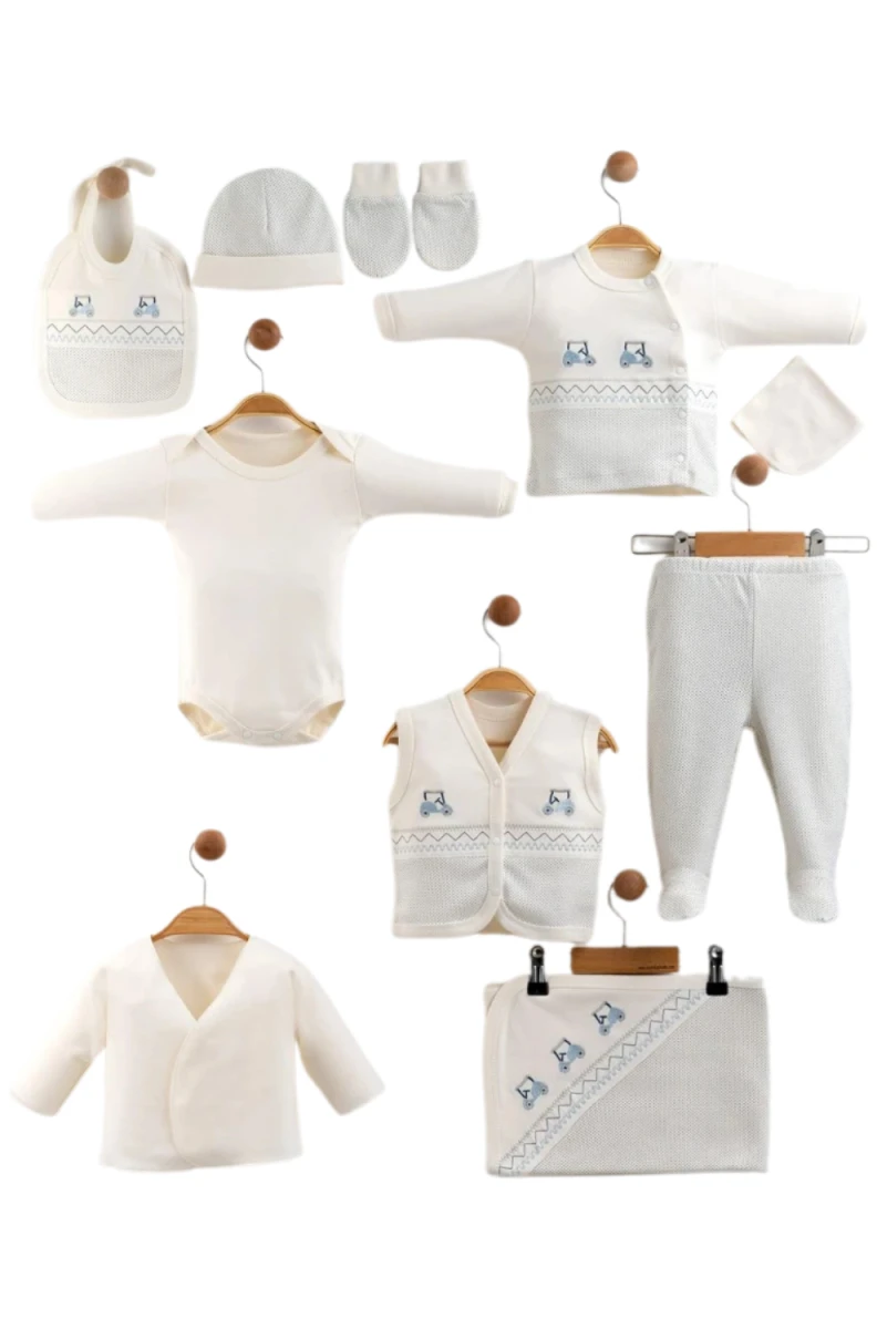 GOLF ARABA NAKIŞLI ERKEK BEBE 10 LU ZIBIN SET 6675
