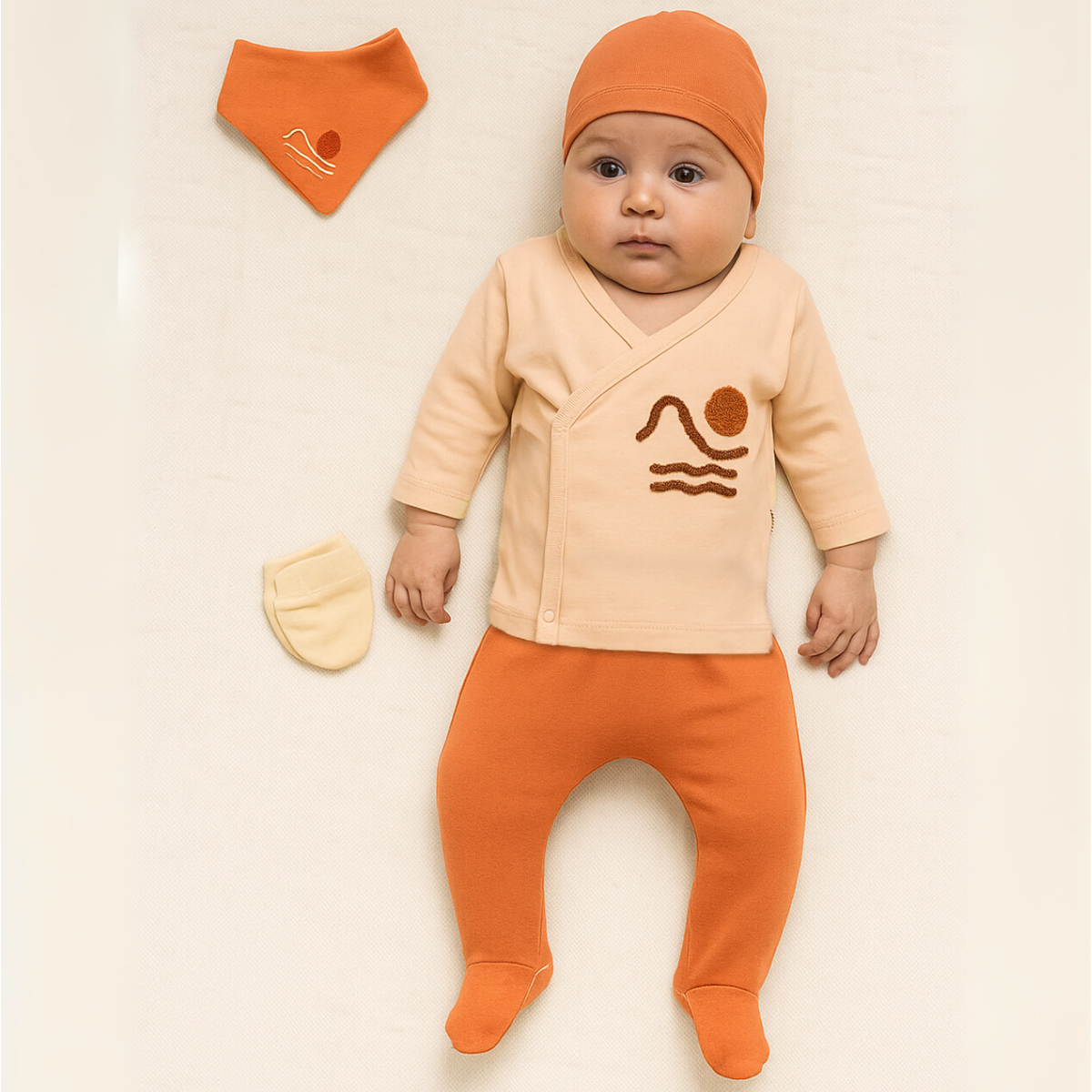 GÜNEŞ DALGA SÜZENE NAKIŞLI BEŞLİ SET 52726