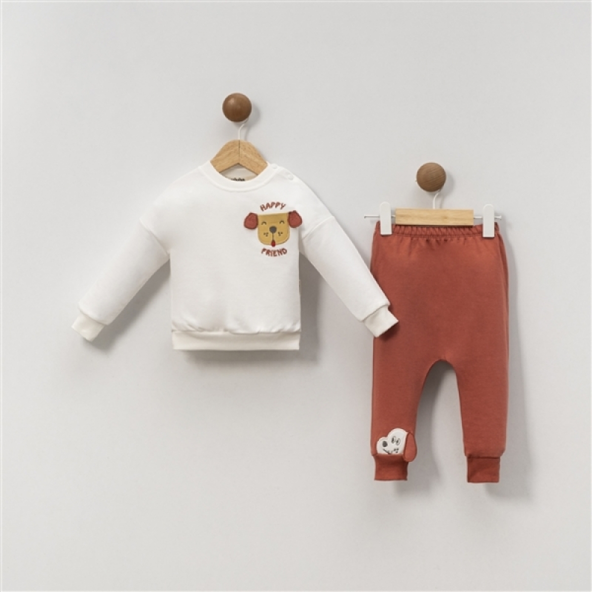 HAPPY FRİEND NAKIŞLI PENYE BEBE TAKIM 3058
