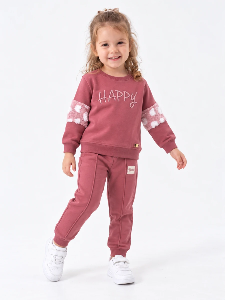 HAPPY NAKIŞLI PELUŞLU 3 İP KIZ ÇOCUK TAKIM 57562