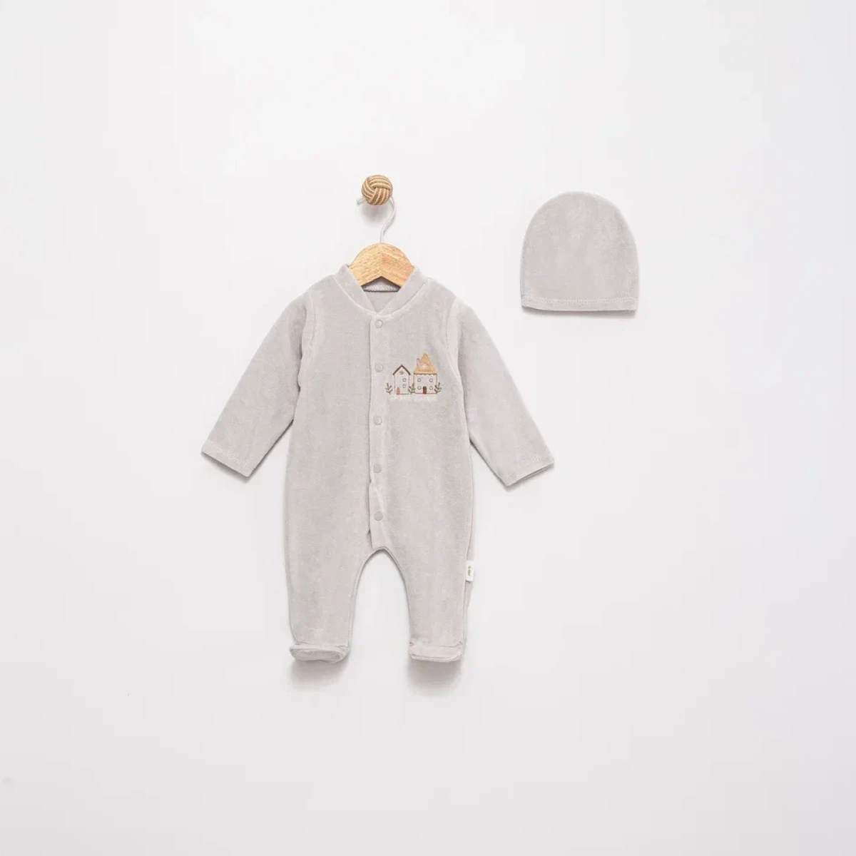 HOME NAKIŞLI KADİFE BEBE TULUM 1298