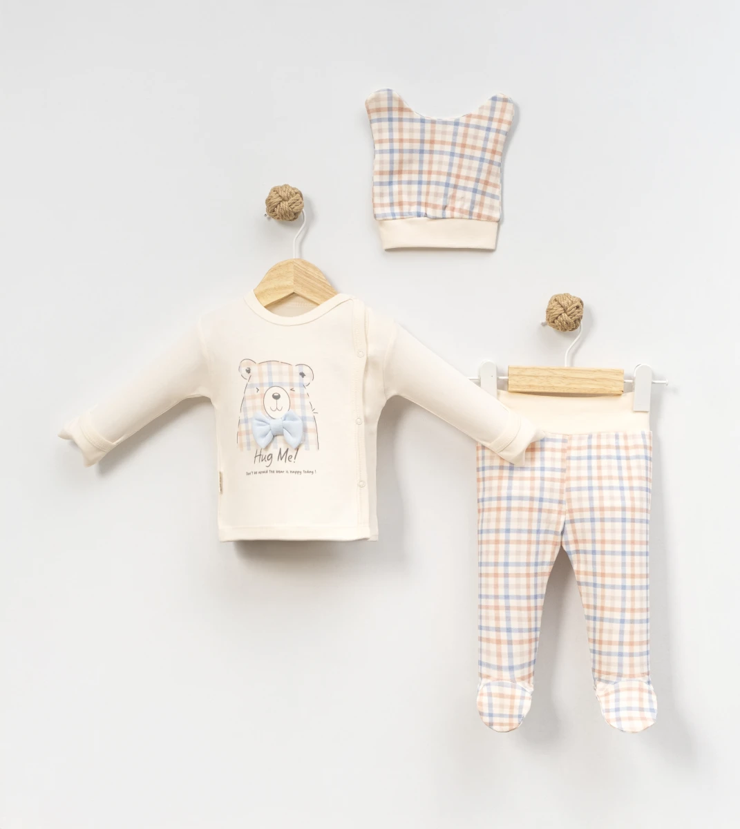 HUG ME NAKIŞLI 3 LÜ BEBE TAKIM 9442