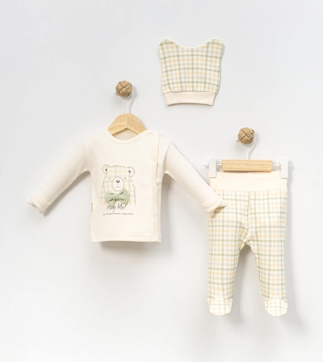 HUG ME NAKIŞLI 3 LÜ BEBE TAKIM 9442