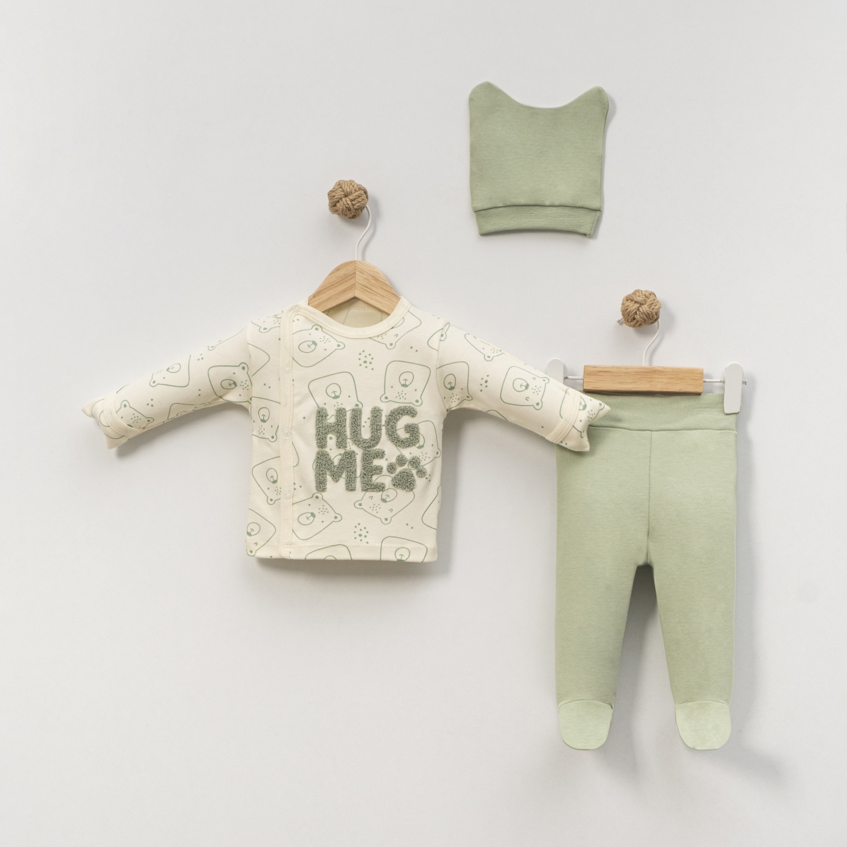 HUG ME SÜZENE NAKIŞLI 3 LÜ BEBE TAKIM 9436