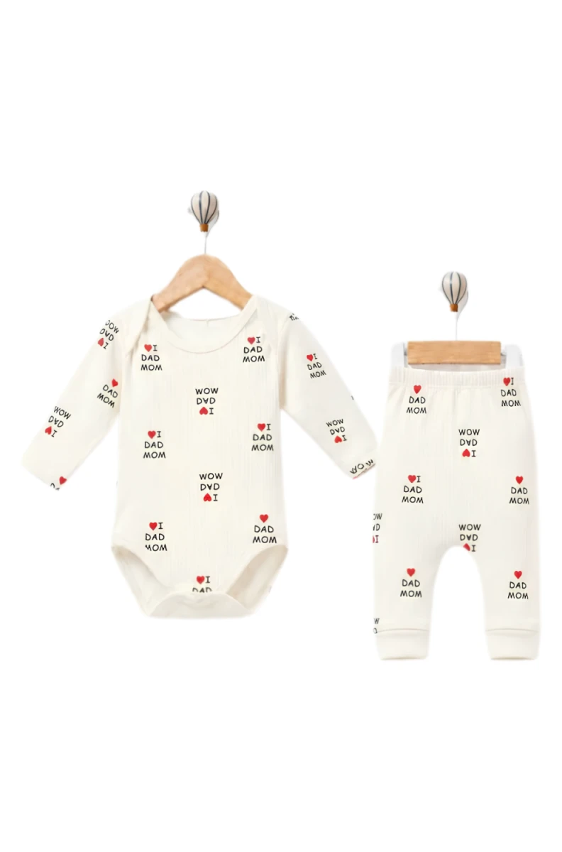 I MOM I DAD BASKILI BADİLİ 2 Lİ BEBE TAKIM 50132