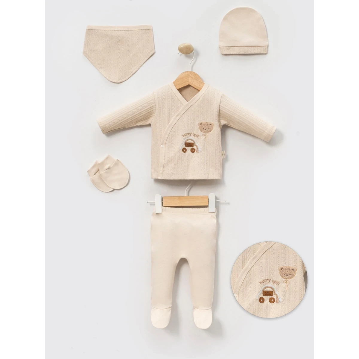 JAKARLI ARABALI ERKEK BEBE 5 Lİ ZIBIN SET 2090