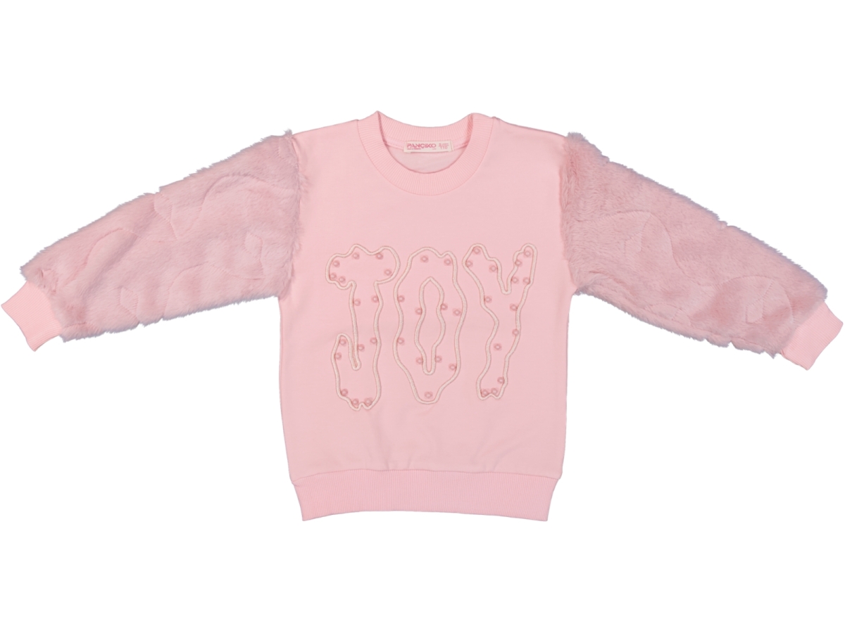 JOY NAKIŞLI İNİC DETAYLI KOLU PELUŞLU 3 İP SWEAT 7624