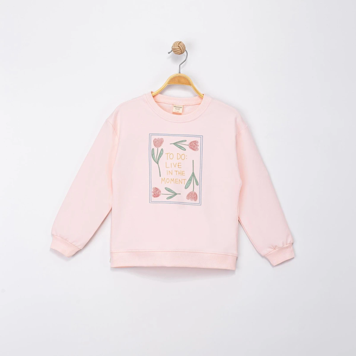 KABARTMA LALELER BASKILI KIZ ÇOCUK SWEAT 0239-3