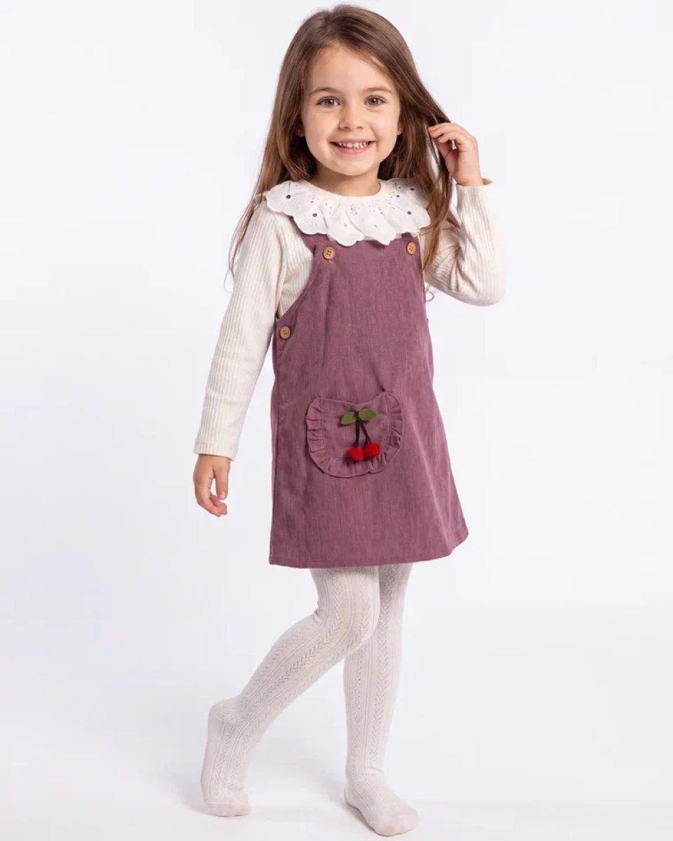 KADİFE KİRAZLI KIZ BEBE JİLE 3280