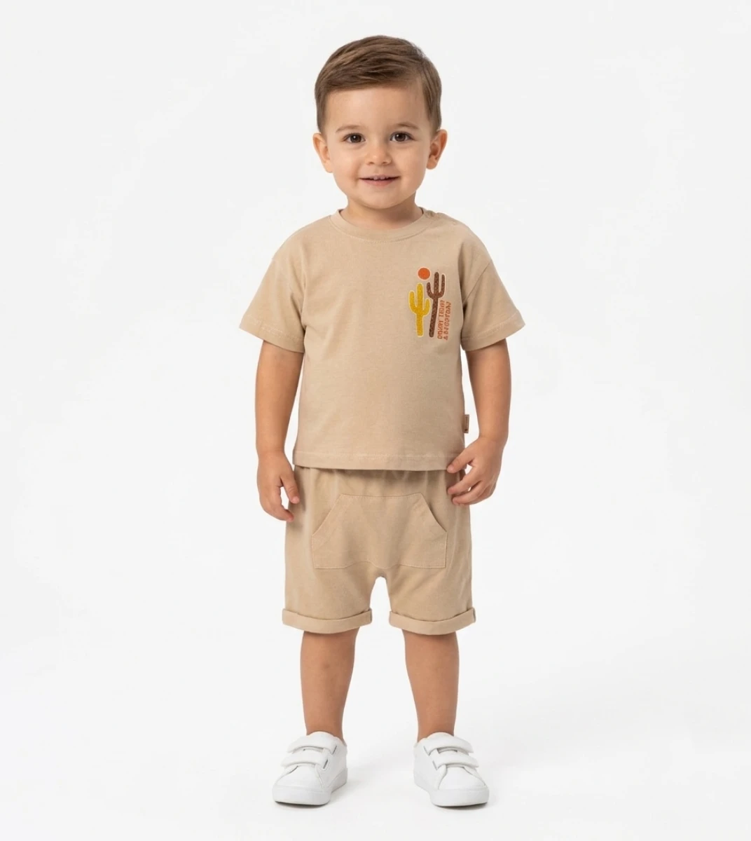 KAKTÜS BASKILI ERKEK BEBE İKİLİ TAKIM 3166