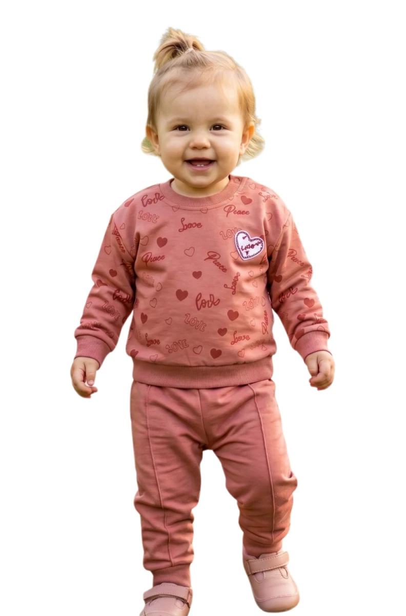 KALP BASKI VE NAKIŞLI KIZ BEBE TAKIM 26719