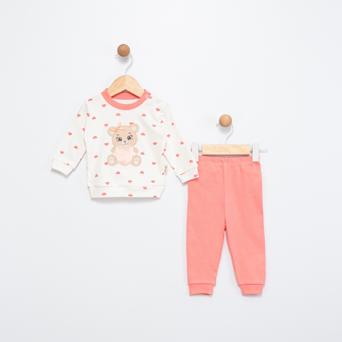 KALP BASKILI FİYONKLU 2Lİ BEBE TAKIM 505