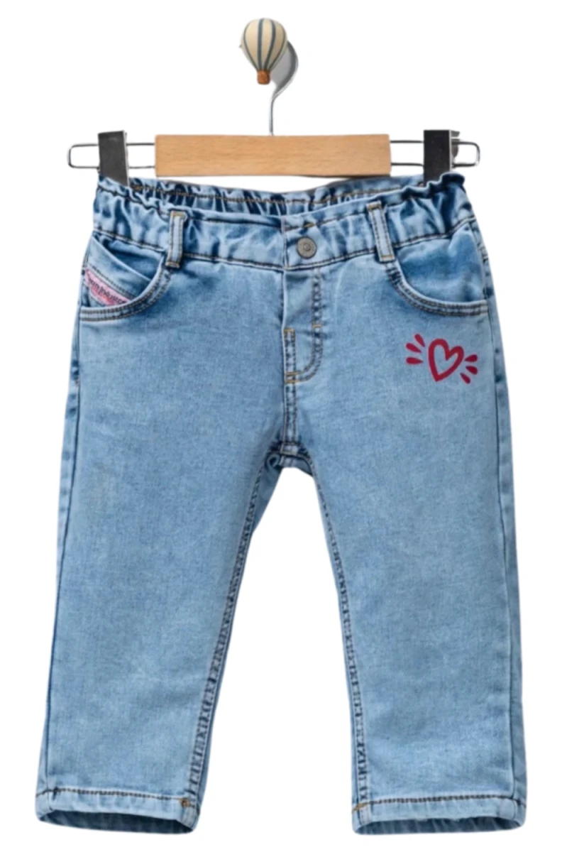 KALP BASKILI KIZ BEBE KOT PANTOLON 3997