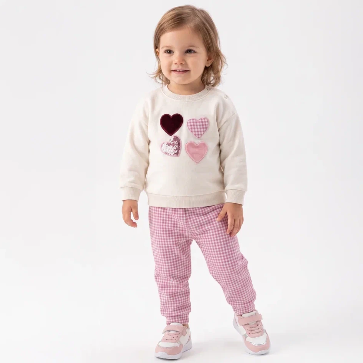 KALP NAKIŞLI EKOSELİ 2 İP KIZ BEBE TAKIM 27925
