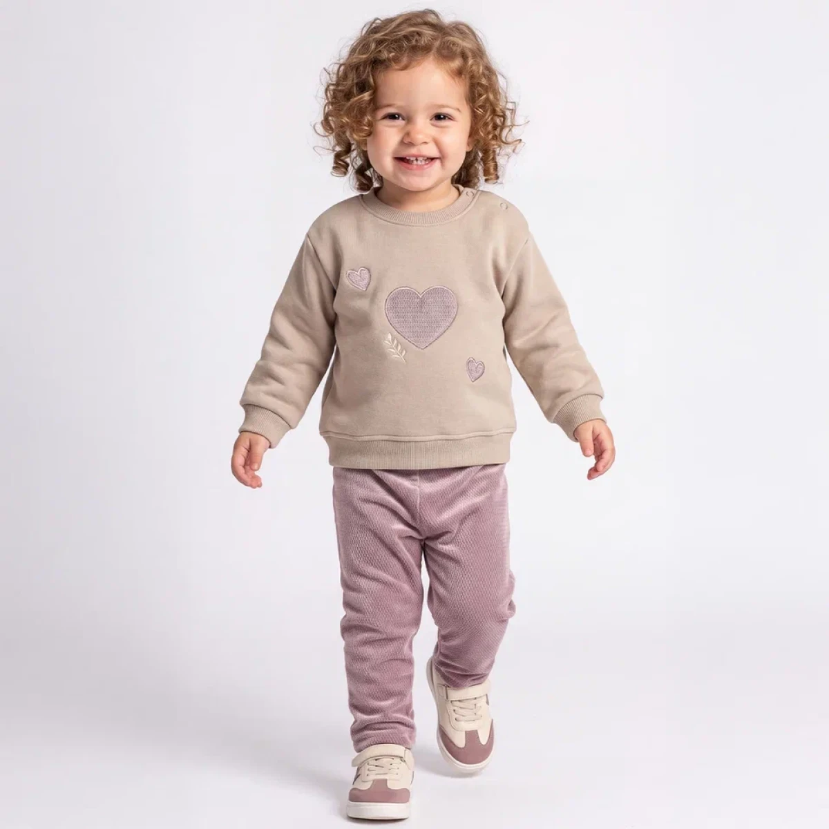 KALP NAKIŞLI KADİFE TAYTLI 3 İP KIZ BEBE TAKIM 57490