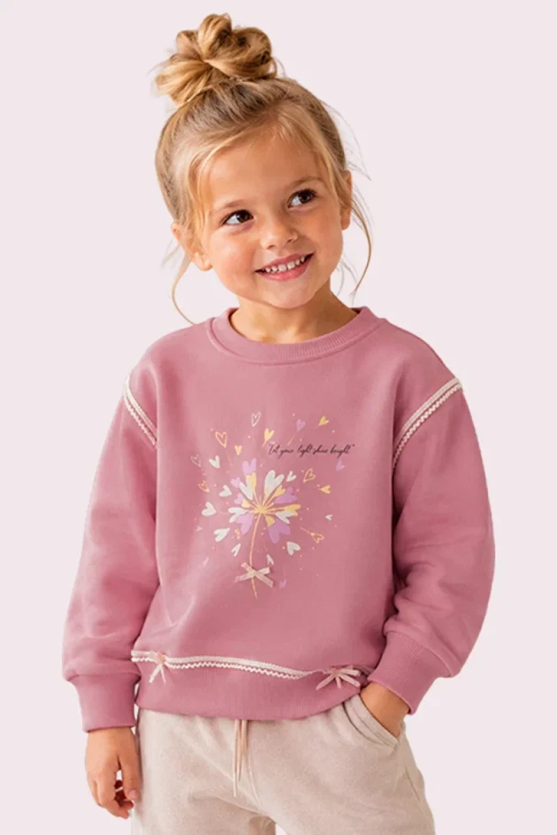 KALPLİ 3 İP KIZ ÇOCUK SWEAT R26654