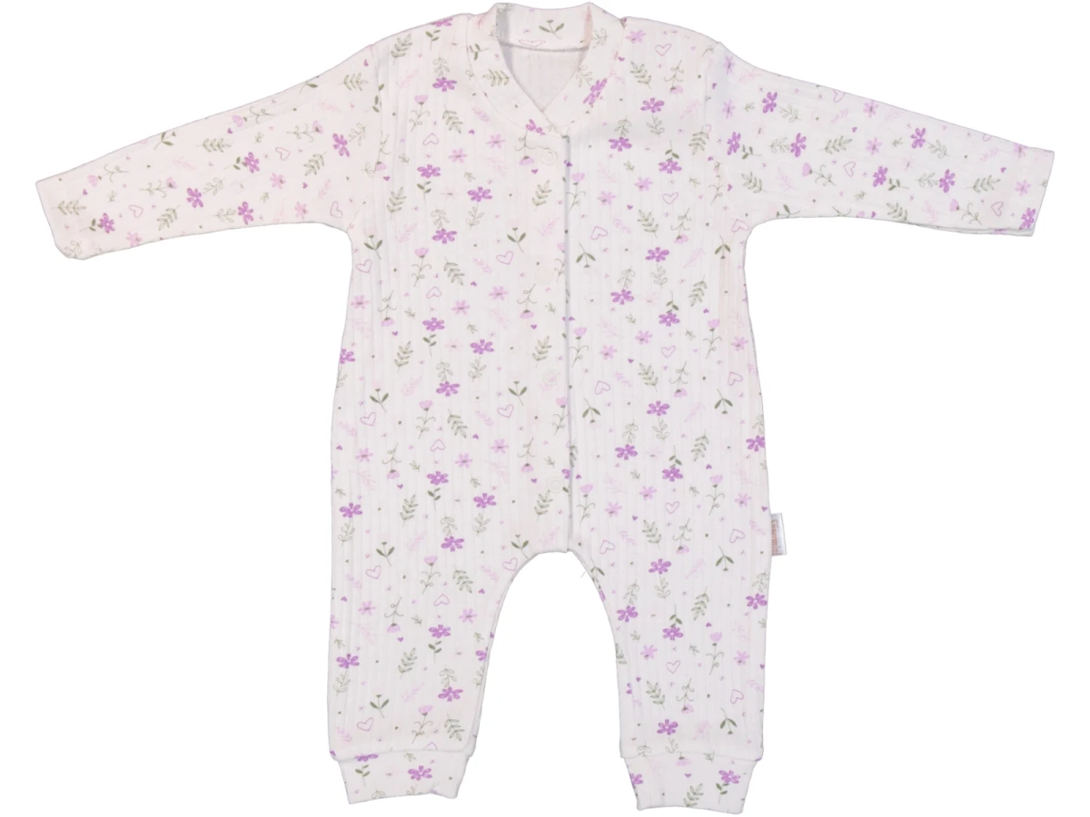 KALPLİ ÇİÇEKLER BASKILI PENYE BEBE MANŞETLİ TULUM 100224