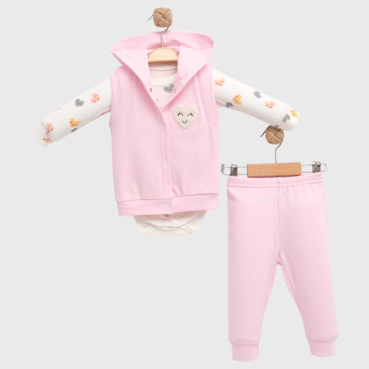 KALPLİ KAPŞONLU 3 LÜ BEBE TAKIM 1163