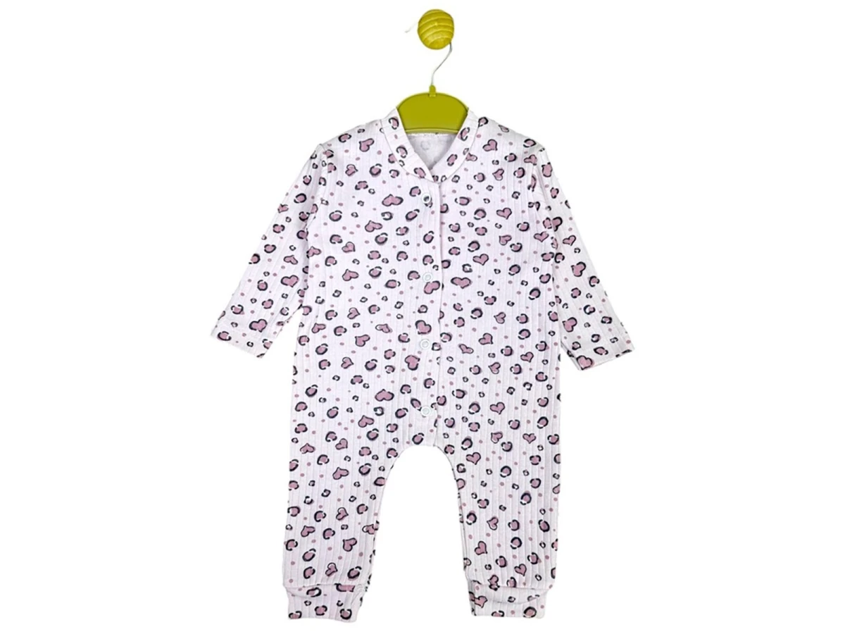 KALPLİ LEOPAR BASKILI MANŞETLİ PENYE BEBE TULUM 100152