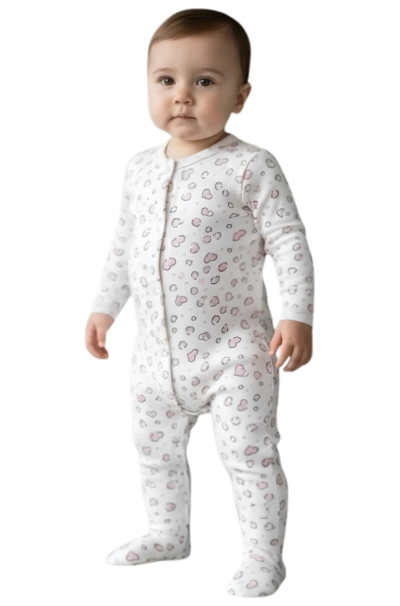 KALPLİ LEOPAR BASKILI PENYE BEBE PATİKLİ TULUM 100578