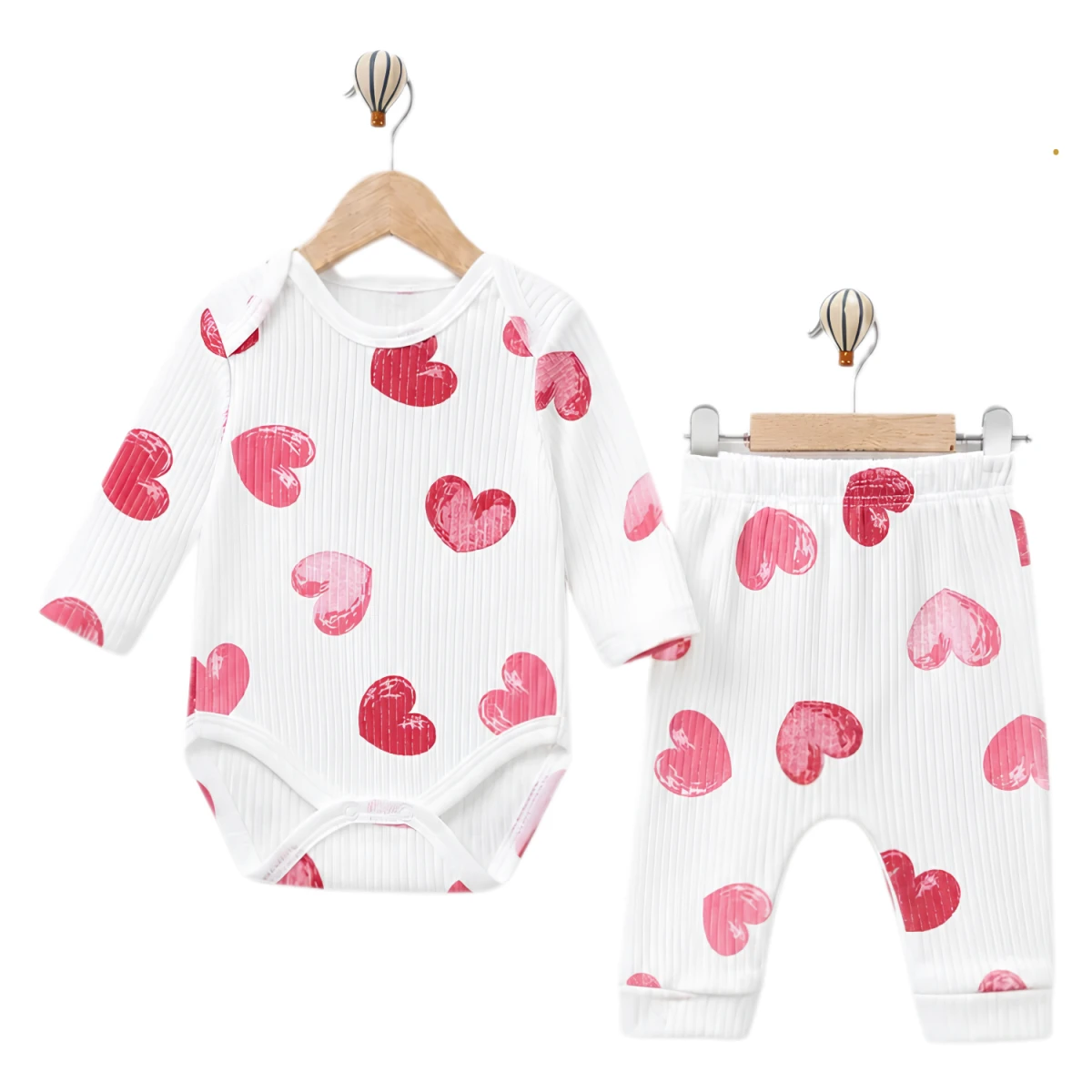 KALPLİ PAMUKLU BADİLİ 2 Lİ BEBE TAKIM 50198