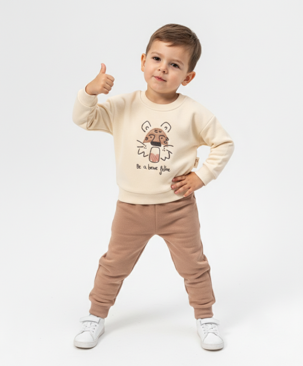 KAPLAN NAKIŞLI İKİLİ ERKEK BEBE TAKIM 3071
