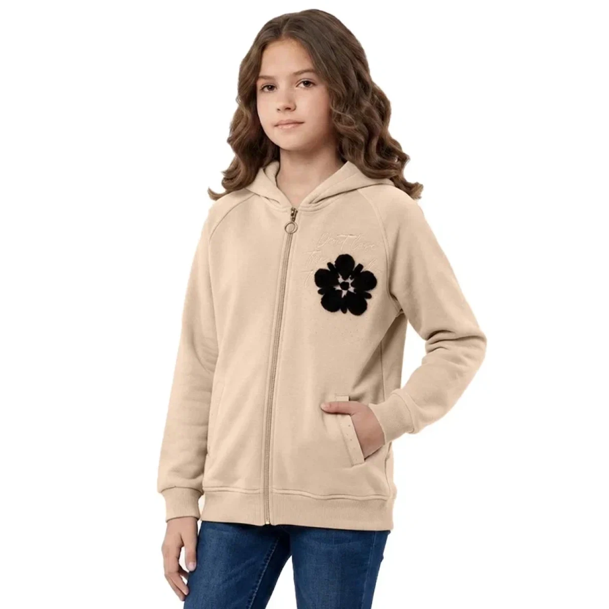 KAPÜŞONLU 3 İP KIZ ÇOCUK HIRKA R26882