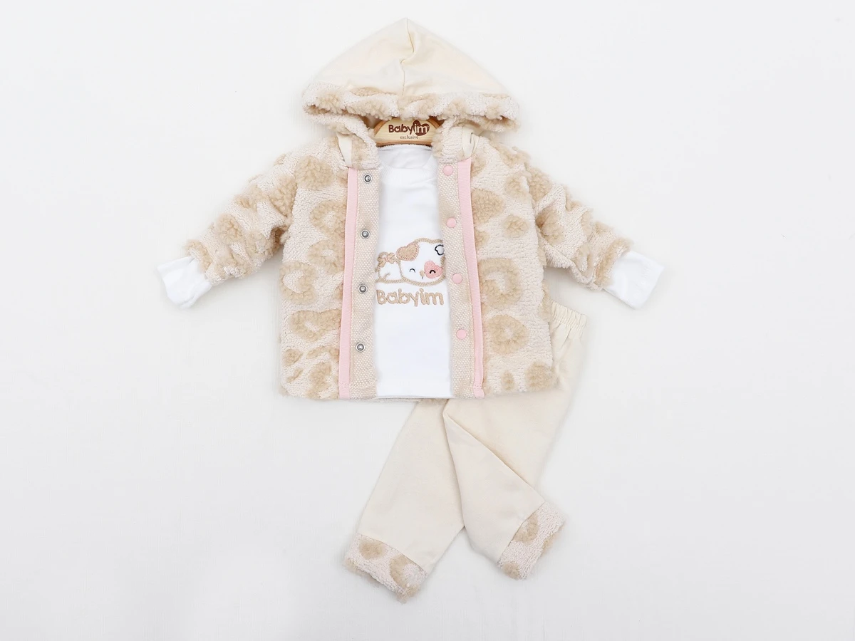 KAPÜŞONLU 3 LÜ PELUŞ BEBE TAKIM 2465