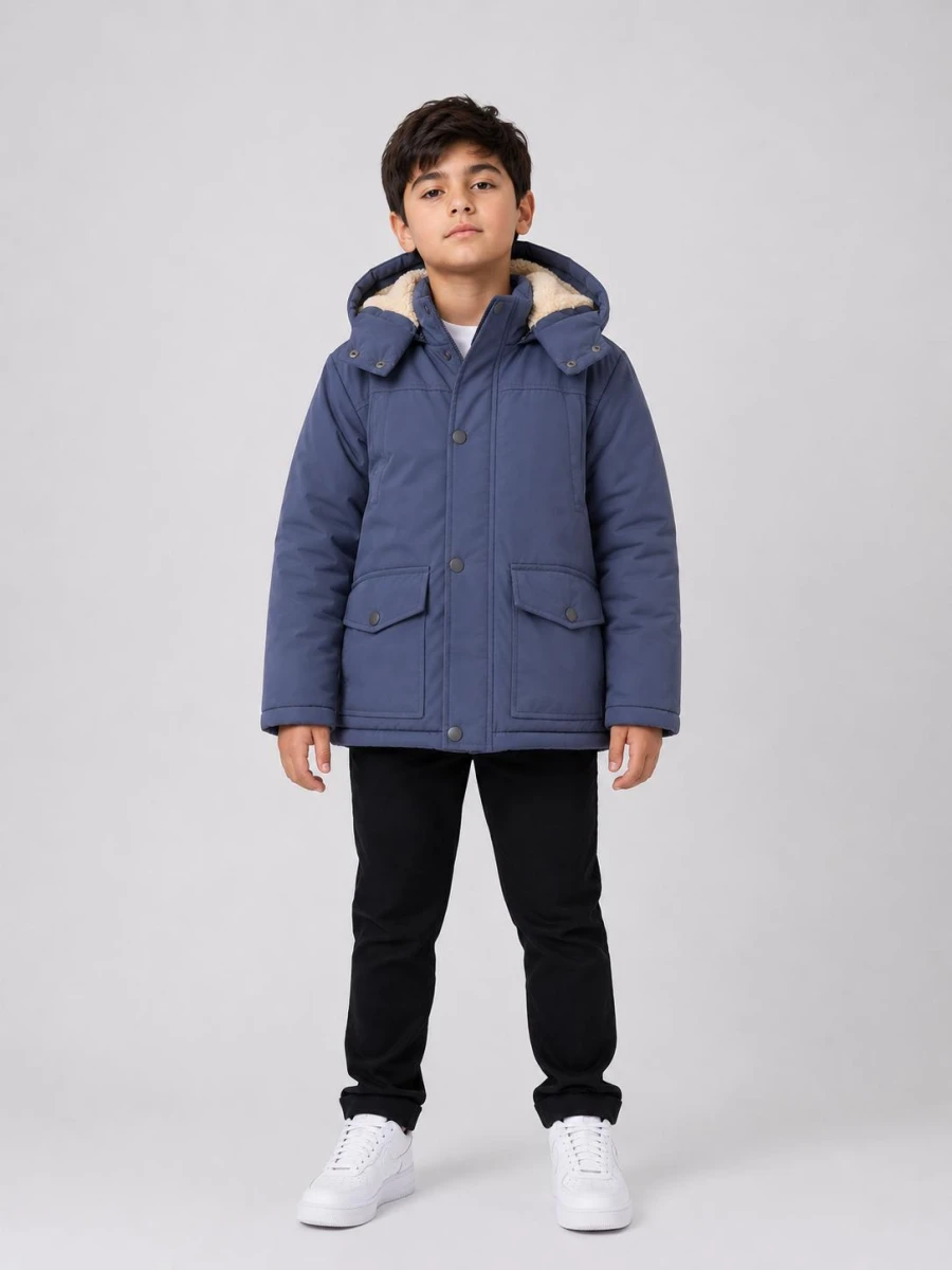 KAPÜŞONLU CEPLİ ERKEK ÇOCUK MONT  9076