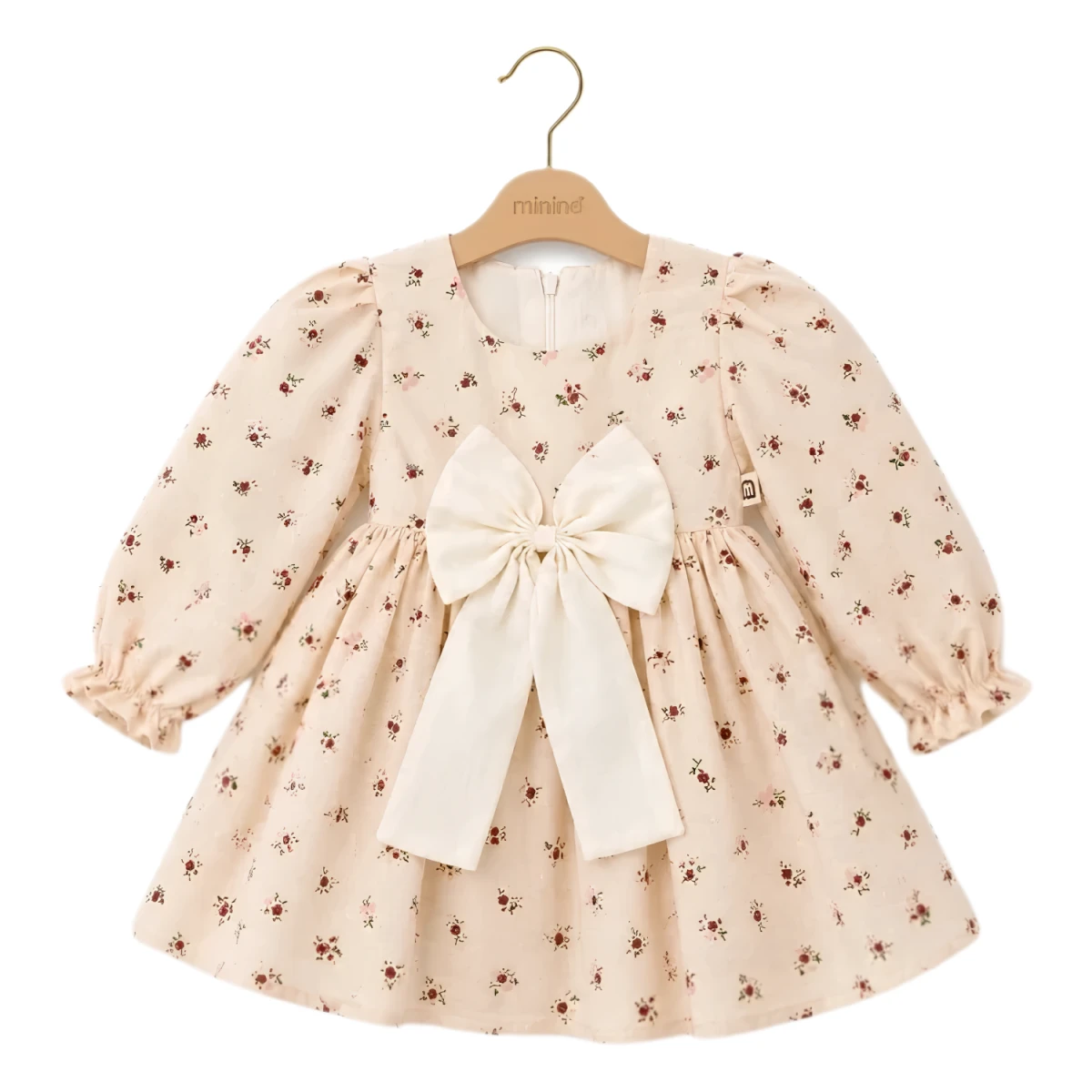 KARPUZ KOL ÇİÇEKLİ KIZ BEBE ELBİSE 1390