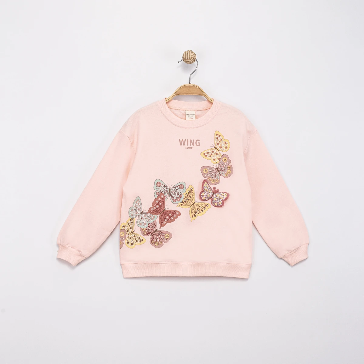 KELEBEK APLİKELİ 2 İP KIZ ÇOCUK SWEAT 0320-3