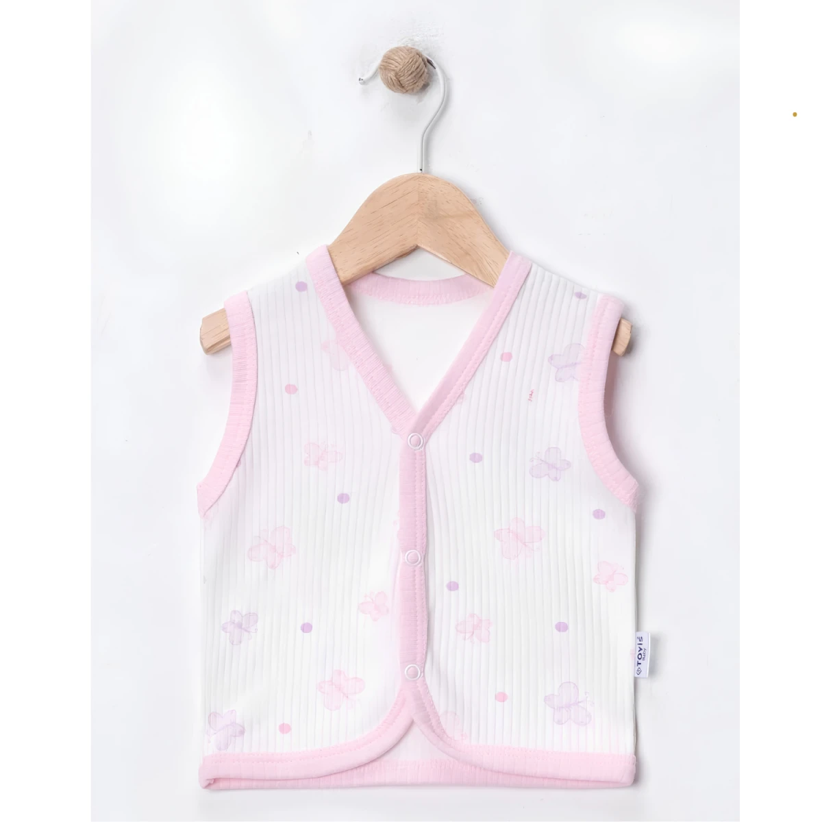 KELEBEK DESEN PENYE PAMUKLU KIZ  BEBE YELEK 6320