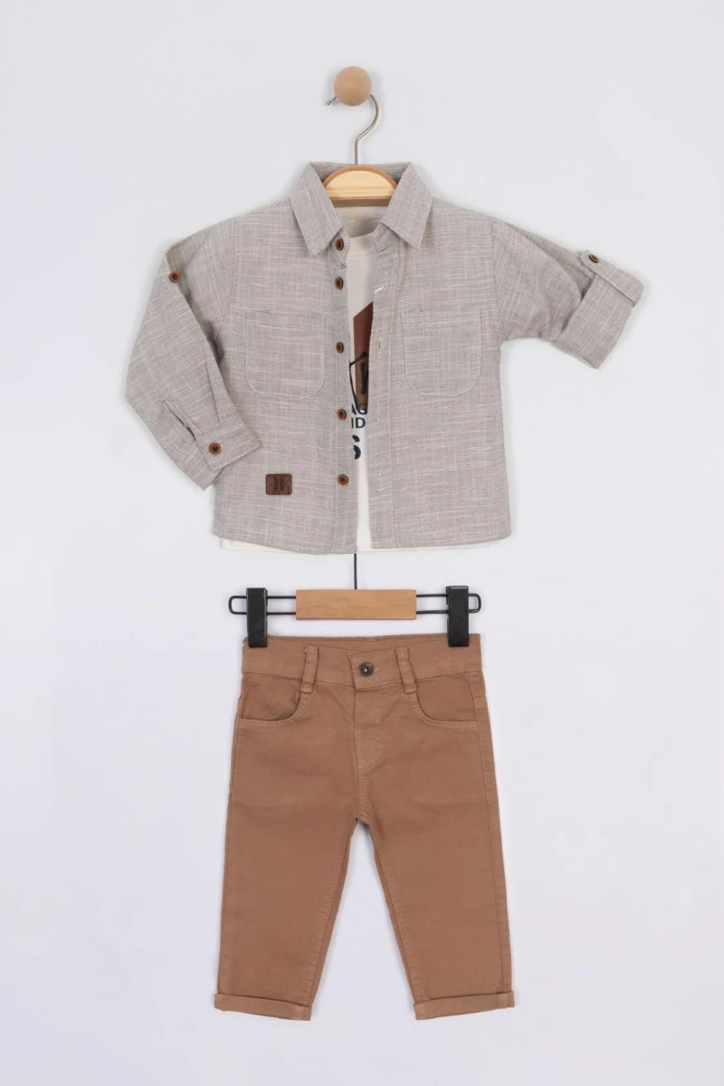 KETEN GÖMLEKLİ BEBE TAKIM 6356