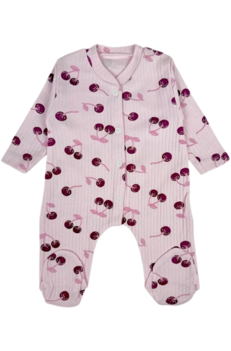 KİRAZ BASKILI PENYE PATİKLİ BEBE TULUM 100550