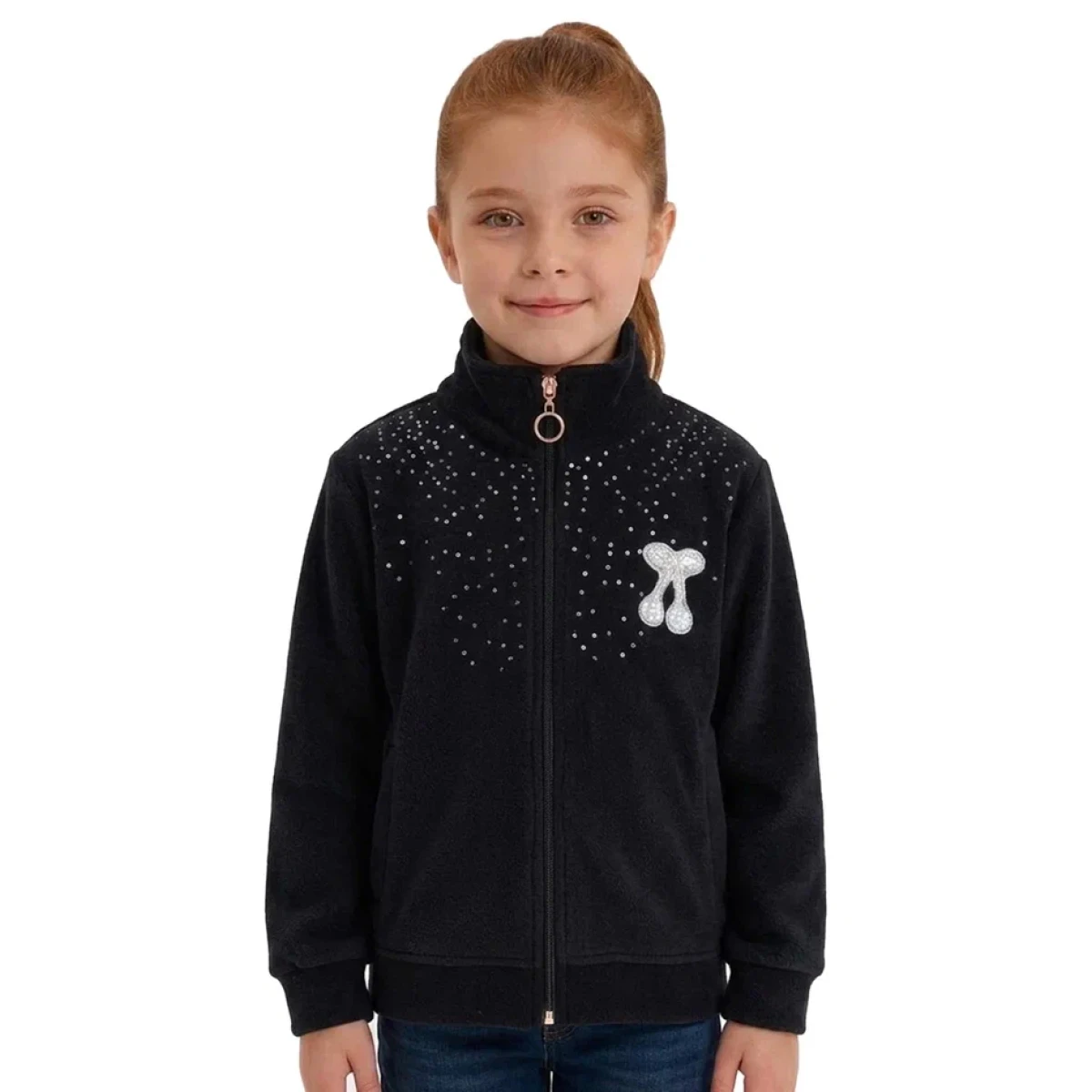 KİRAZLI KIZ ÇOCUK POLAR HIRKA R26680