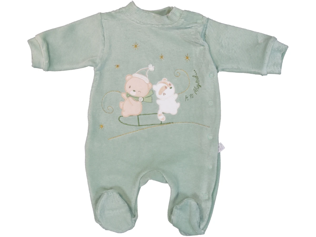 KIZAKLA GEZENAYI BASKILI KADİFE BEBE TULUM 2123