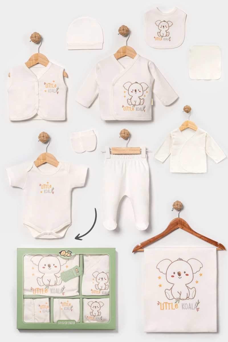 KOALA NAKIŞLI PAMUKLU ERKEK BEBE 10 LU ZIBIN SET 3034